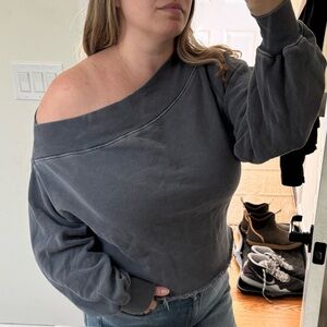 WE THE FREE OFF THE SHOULDERS CREW NECK